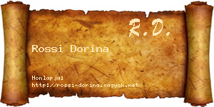 Rossi Dorina névjegykártya